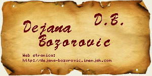 Dejana Božorović vizit kartica